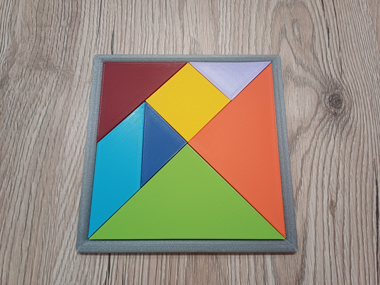 quadrat tangram puzzle kinder by chiron 21 spielzeuge spiele rätsel spielzeug gehirn geschenk spiel farbe schreibtisch teaser 3d print model - Mito3D