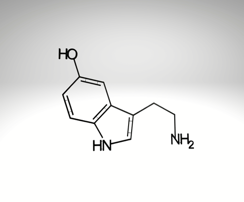 serotonina molécula estructura felicidad mensajero by nijsdesigns educación química químico biología biología arte arte pared 2d átomo 3d print model - Mito3D