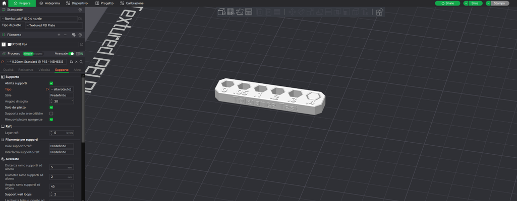 tolleranza test by nemesi 3601 3d stampante modelli 3d print model - Mito3D