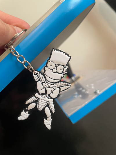 vegeta bart simpson dragon ball schlüsselbund by 3d druckt woche kunst 2d simpsons goku schlüssel kette komisch parodie frequenzweiche hutschmiede farbton schmiede drachen 3d print model - Mito3D