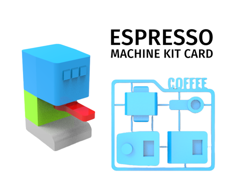 café café exprés máquina equipo tarjeta by laboratorio capas juguetes juegos rompecabezas accesorios fabricante juguete accesorio regalo cumpleaños montaje requiere ensamblaje 3d print model - Mito3D