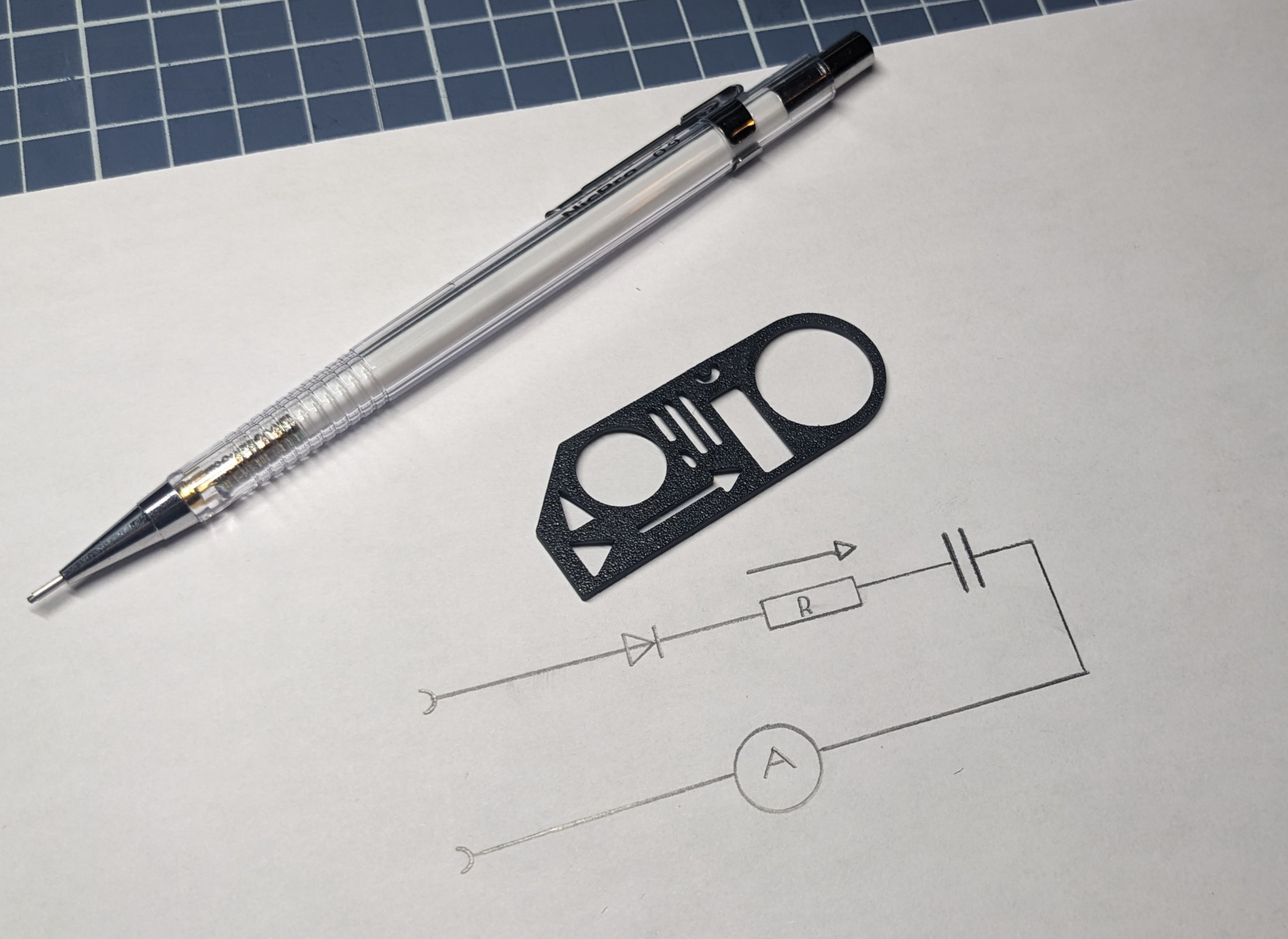 elektrisch zeichnung vorlage by abonnieren bildung ingenieurwesen diagramm diode helfer perfekt einfach widerstand stromspannung student ohm 3D print model - Mito3D