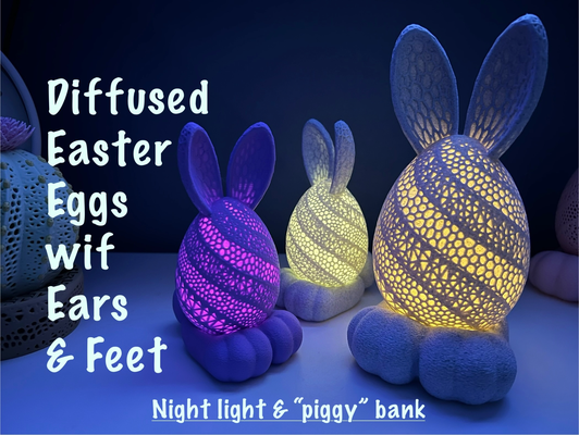 easter bunny egg bank lamp by nukddd household decor piggy kit light diffuser tea led voronoi 3d print model - Mito3D