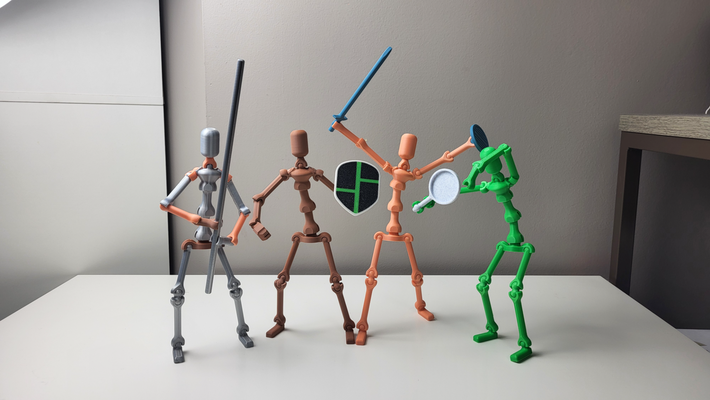 palo hombre articulación figura núcleo cero by salvaje juguetes juegos regalo juguete idea divertido equipo tarjeta kit montaje proyecto niños rompecabezas 3d print model - Mito3D