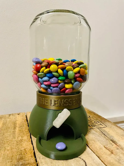 nutella-glass candy-dispenser updated m&m's etc shared by vinrisa household house models 3d print model - Mito3D