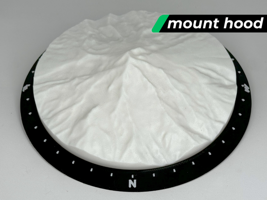 mount hood - tinytopo 3d by 3dfolio education geography topo topograhpical map landscape mountain terrain range stl 3d print model - Mito3D