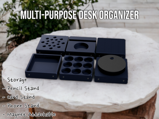 multi-purpose desk organizer by vixvvo 3d household office phone holder pencil crayon stand drawer shelf 3d print model - Mito3D