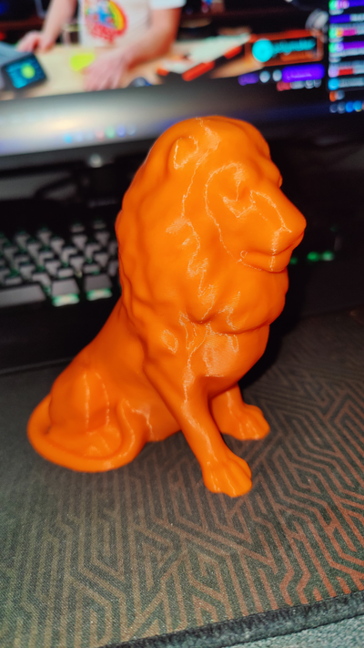 león hd remezclado by michadr juguetes juegos animal naranja 3d print model - Mito3D