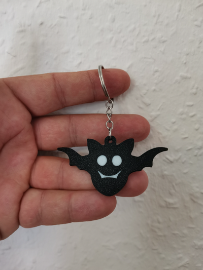 bat keychain by bt3d printing art coin & badges halloween jack-o'-lantern jackolantern spooky 3d print model - Mito3D