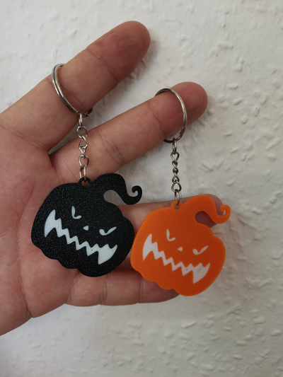 jack o' lantern porte clés by bt3d impression art monnaie badges halloween effrayant citrouille 3d print model - Mito3D