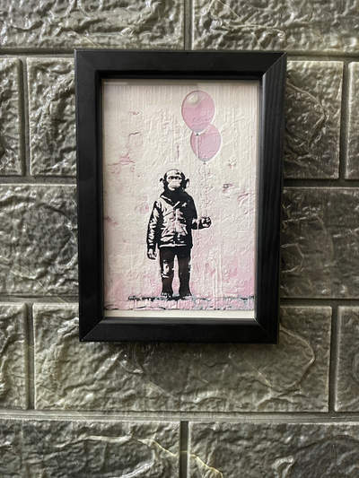 banksy scimmia fucina cappelli by 3d stampa it generativo modello litofania bansky arte dipingere 3d print model - Mito3D