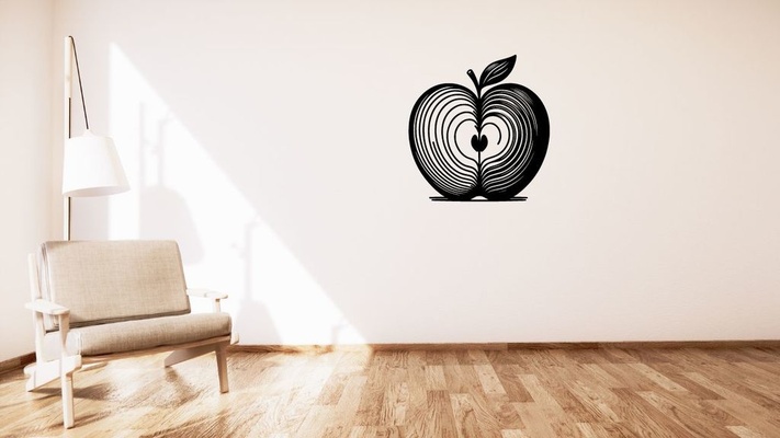 apfel mauer dekoration by kutnohormac kunst 2d 2dart 2dwallart 3dart 3dwallart schlafzimmer dekor obst zuhause haus wohnkultur wohnzimmer minimalistisch wandkunst wandschmuck wandhalterung 3d print model - Mito3D