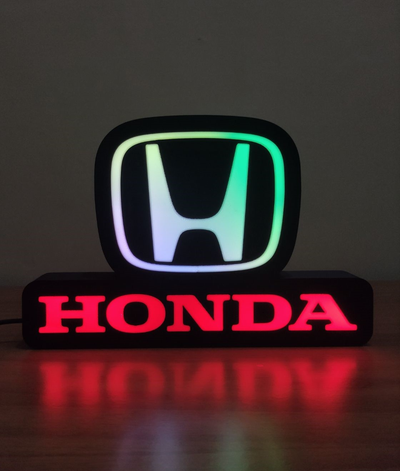 honda boite lumière by lusoprint3d art panneaux logos boîte logo led voiture rvb lampe 3d print model - Mito3D