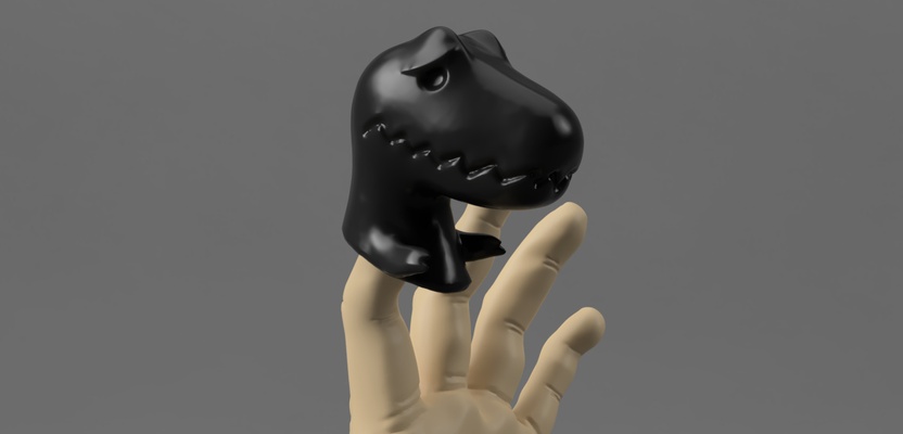 aplaudir t rex dedo brinquedo remixado by gygabor007 brinquedos jogos dinossauros fantoche 3d print model - Mito3D