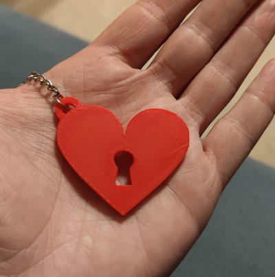 keychain heart by litolunar art 2d key love accessory 3d print model - Mito3D