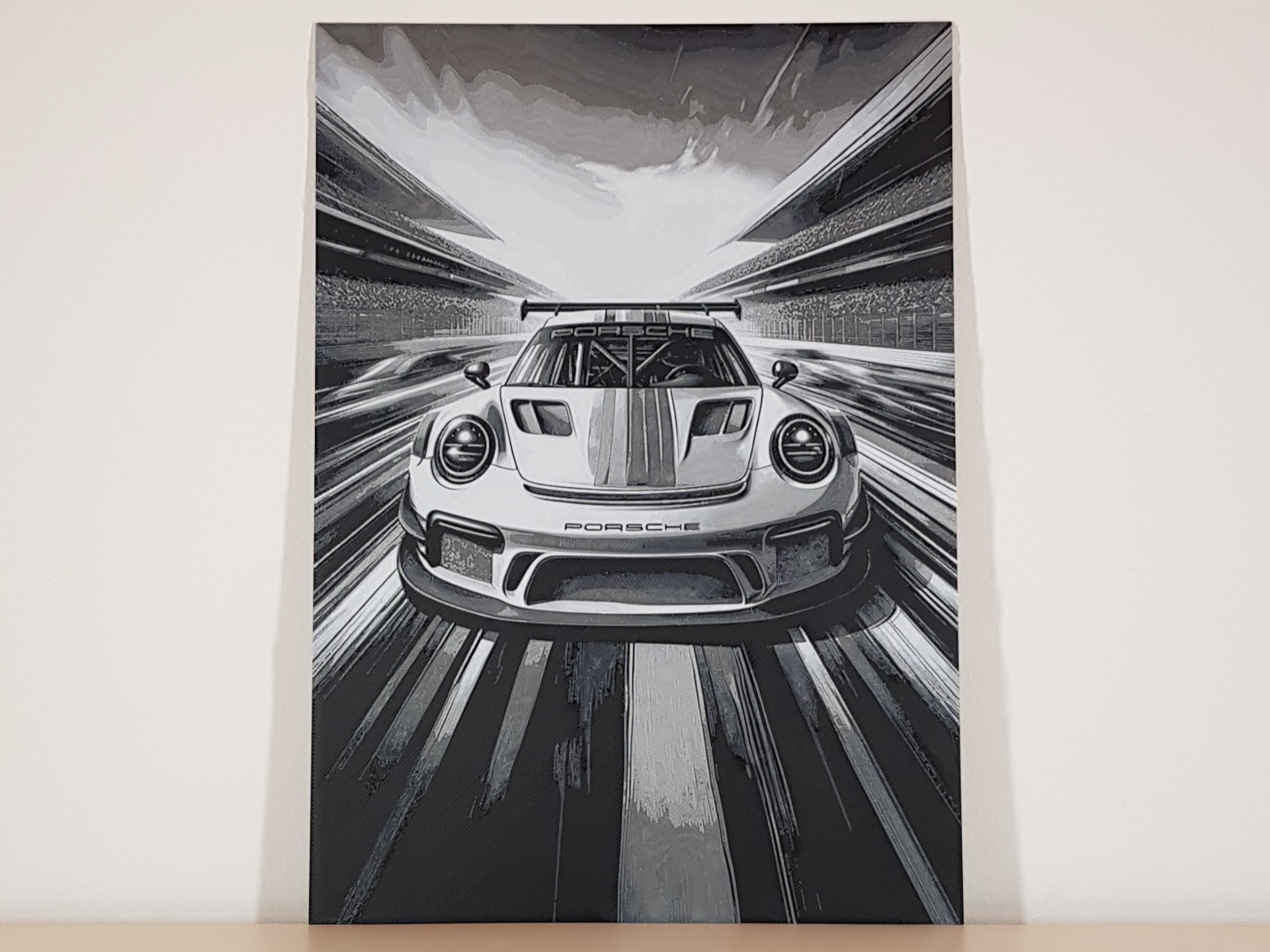 porsche 911 gt3 rs by gianflab art 2d gt3rs cup r car sport racecar supercar hypercar track racetrack decoration racing speed vehicle hueforge filament filamentpainting wall 3d desk accessories accessory ams picture model race 3D print model - Mito3D