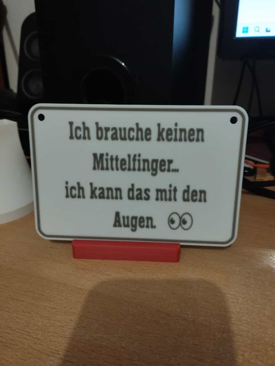 ich precisar nenhum dedo médio by falar nisso arte sinais logotipos olho olhos engraçado schild placa alegre 3d print model - Mito3D