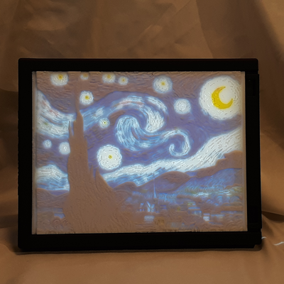 kamyonet gogh yıldızlı gece by badrabbet56 üretken 3d model şapka dövmesi taş ocağı resim 3d print model - Mito3D