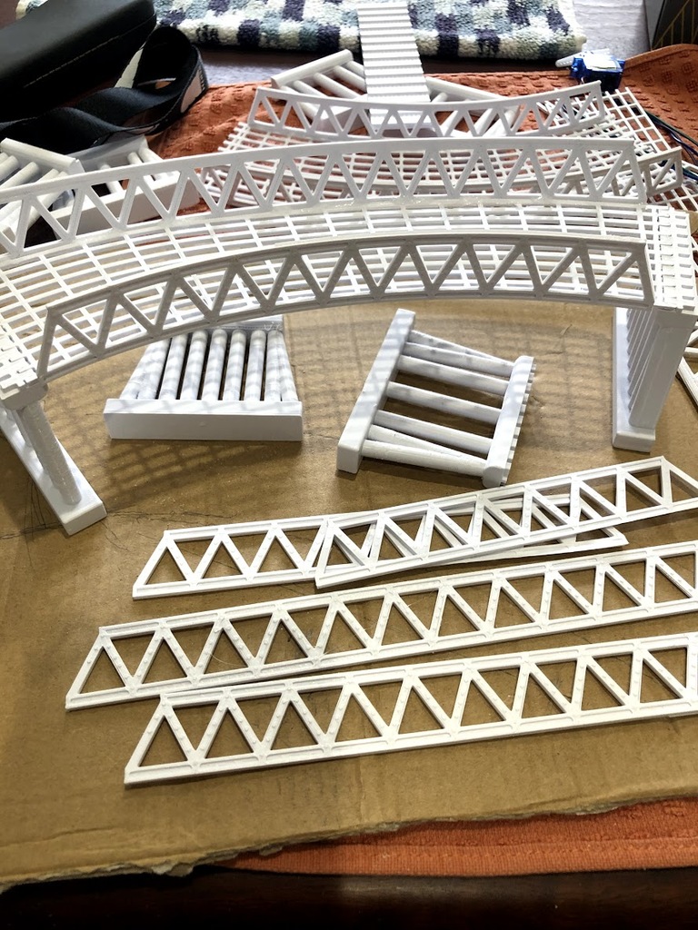 n scale concreto aço treliça ponte trilhas by robandwend brinquedos jogos trens thingiverse lave 3D print model - Mito3D