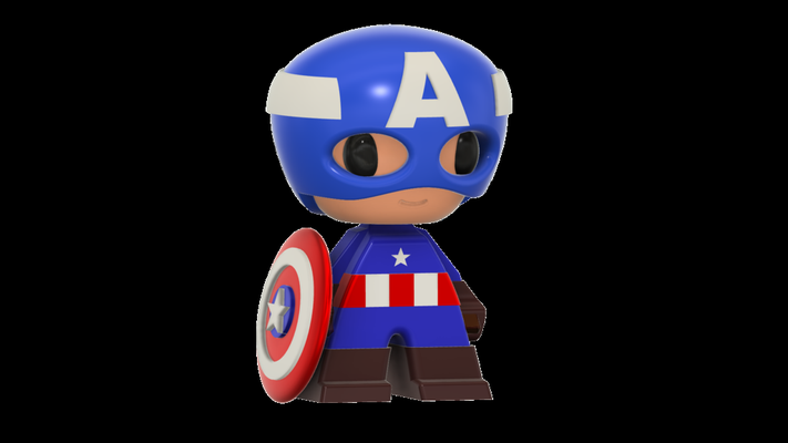 capitán america anime personaje fdm by jangyy arte esculturas capitan 3d print model - Mito3D