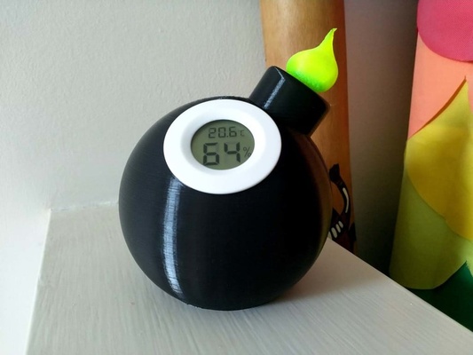 digitale termometro igrometro bomba in piedi by jangyy domestico arredamento 3d print model - Mito3D