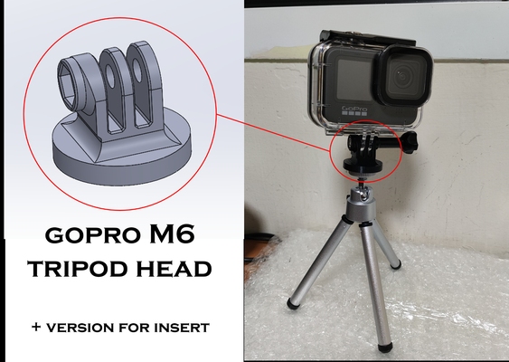 gopro m6 tripod baş adaptör by avi5 araçlar güzel binmek 3d print model - Mito3D