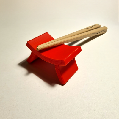 chopstick rest torii style by big simi household house models designs helper holder 3d printable chopsticks personalized printed eating dinner tableware sushi 3d print model - Mito3D