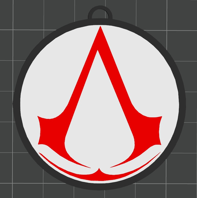 assassins creed keychain by scaleoss art signs & logos key gaming 3d print model - Mito3D