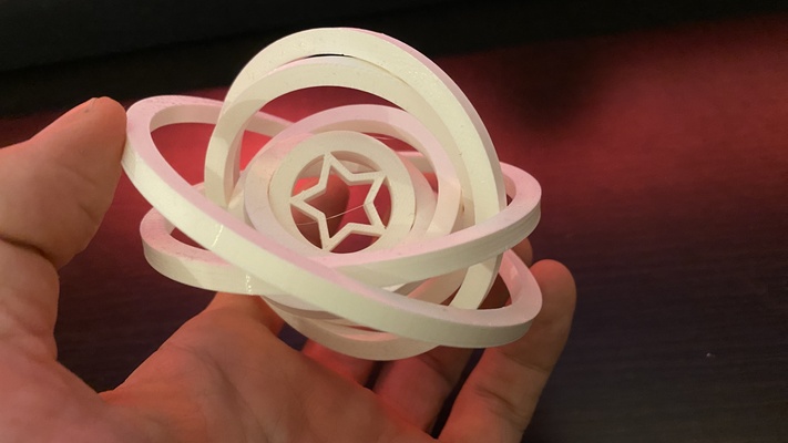 giroscópico navidad estrella ornamento compartido by chucrut zorro casa festividades 3d print model - Mito3D
