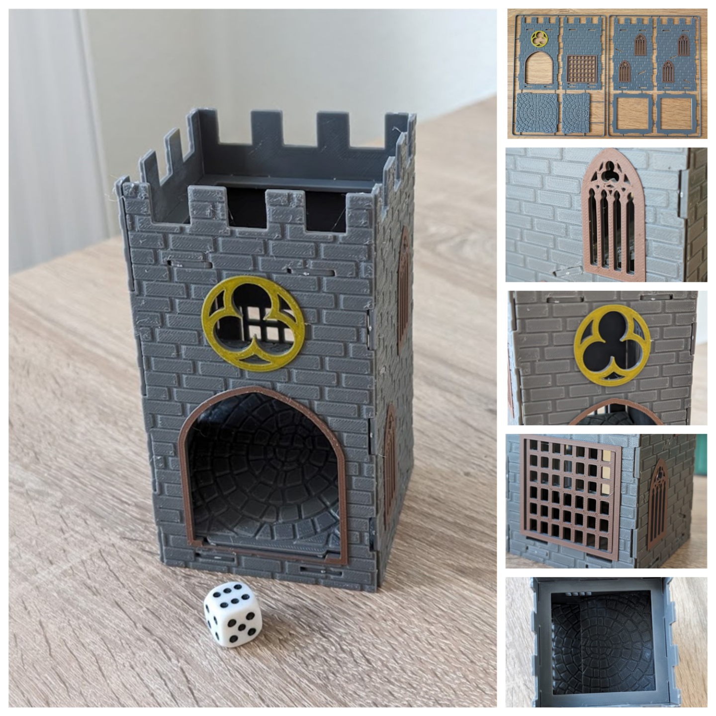 dettagliata medievale dado torre kit carta by g w giocattoli giochi tavola dicetower calcolo castello gioco accessorio prigione draghi monopolio roll 3D print model - Mito3D