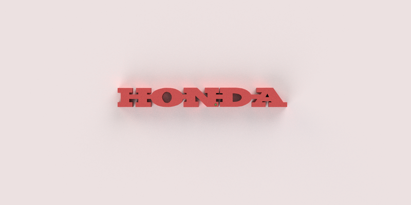 honda logo afficher by maut3d ménage décor décoration voiture emblème automobile jdm 3dlogo hondamoto homme cavernes jdmclassiques vtec japon japonais scène minuit 3d print model - Mito3D