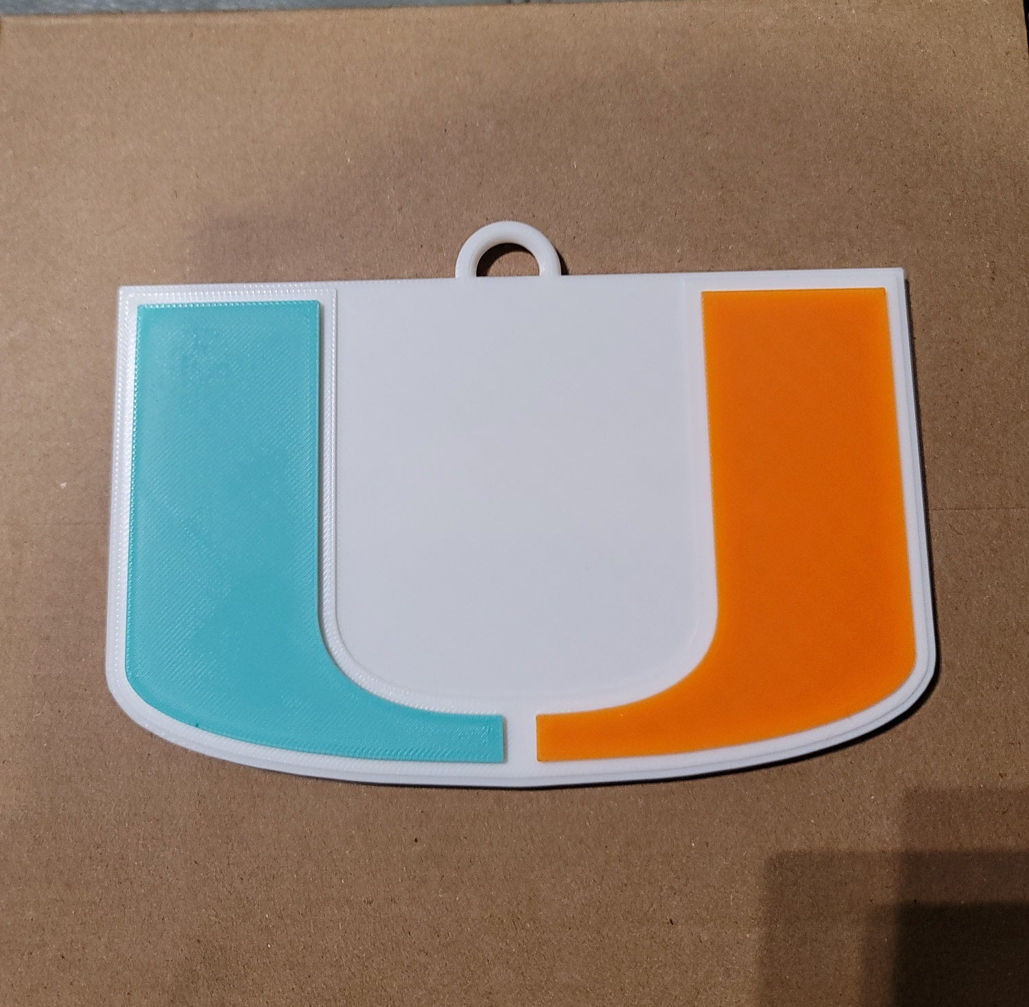 universidade of miami 3d logotipo 180mm series by mercadogarzas passatempo faça esporte ar livre faculdade basquetebol ncaa ncaabasquete março loucura loucura março cesta bola furacões 3D print model - Mito3D