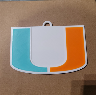 università of miami 3d logo 180mm serie by negozi alimentari passatempo fai sport all'aperto pallacanestro ncaa ncaabasketball catena marzo follia cestino palla uragani 3d print model - Mito3D