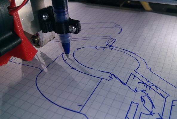 penna plotter disegnare on carta or creare pcbs zonestar p802 by zuim 3d stampante accessori porta portamatite penplotter attaccamento zonestarp802 3d print model - Mito3D