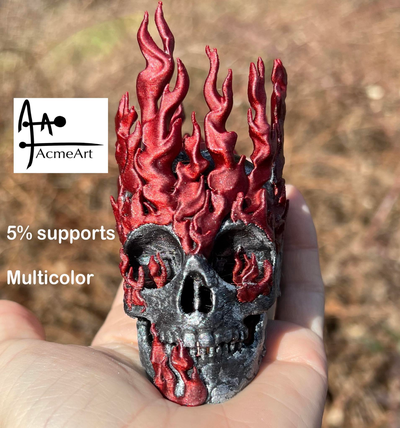 fuoco cranio fiamma by acmeart arte sculture zucchero teschi fiamme inferno 3d print model - Mito3D