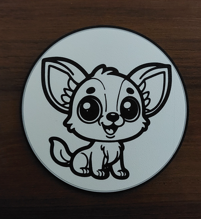 chihuahua coaster by customcreations art 2d dog pet animal 2dart decor beer drink tea coffee 3d print model - Mito3D