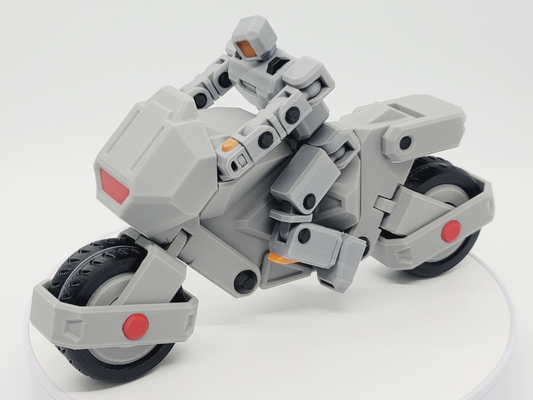 3dp rns motorcycle tracer v10 by toys & games characters 3dprns robot mecha mech articulated 3d print model - Mito3D