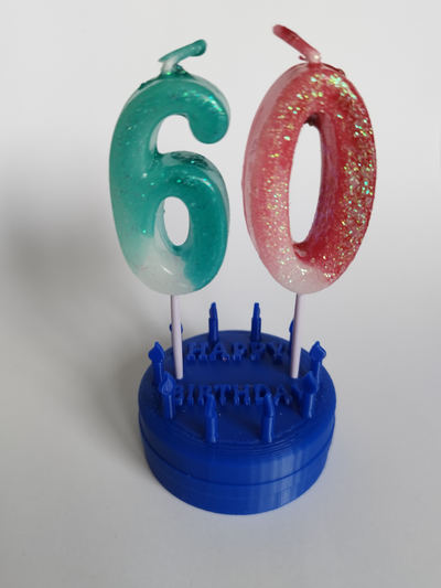 birthdaycake candle holder remixed by metairic household festivities cake birthday candles happy party 3d print model - Mito3D