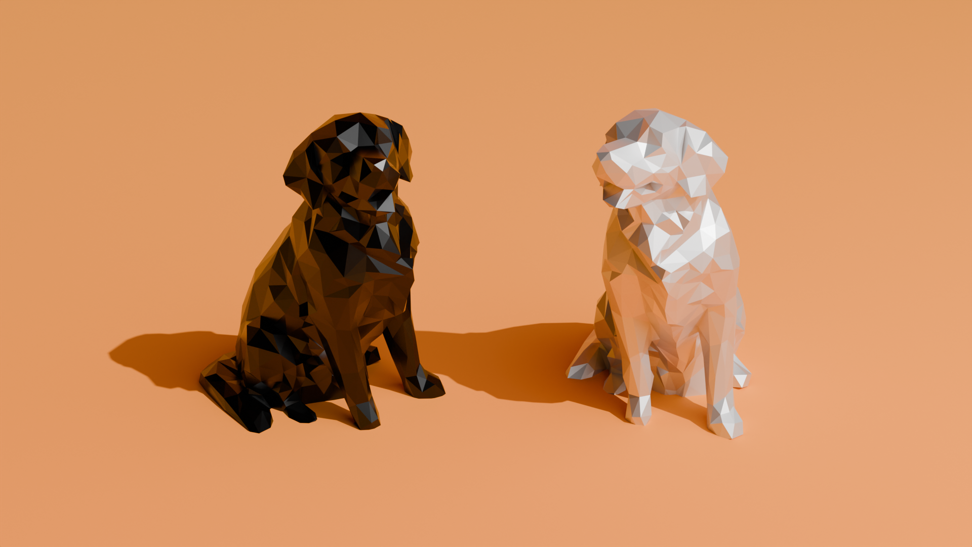 poly d'or retriever by divadis miniatures animaux lowpoly cool art chien mignonne animal décoration décor golden 3D print model - Mito3D