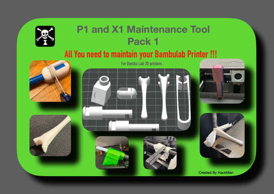 p1 x1 manutenção ferramenta pacote 1 by hacker 3d impressora acessórios x1series conduziu quadro armação porta foca phone p1p acc acessório cabo combo p1s antivibração x ptfe grampo c carbono x1c adaptador 3d print model - Mito3D