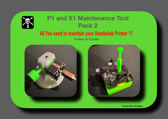 p1 x1 manutenção ferramenta pacote 2 by hacker 3d impressora acessórios x1series conduziu quadro armação porta foca phone p1p acc acessório cabo combo p1s antivibração ptfe grampo c carbono x1c adaptador ams 3d print model - Mito3D