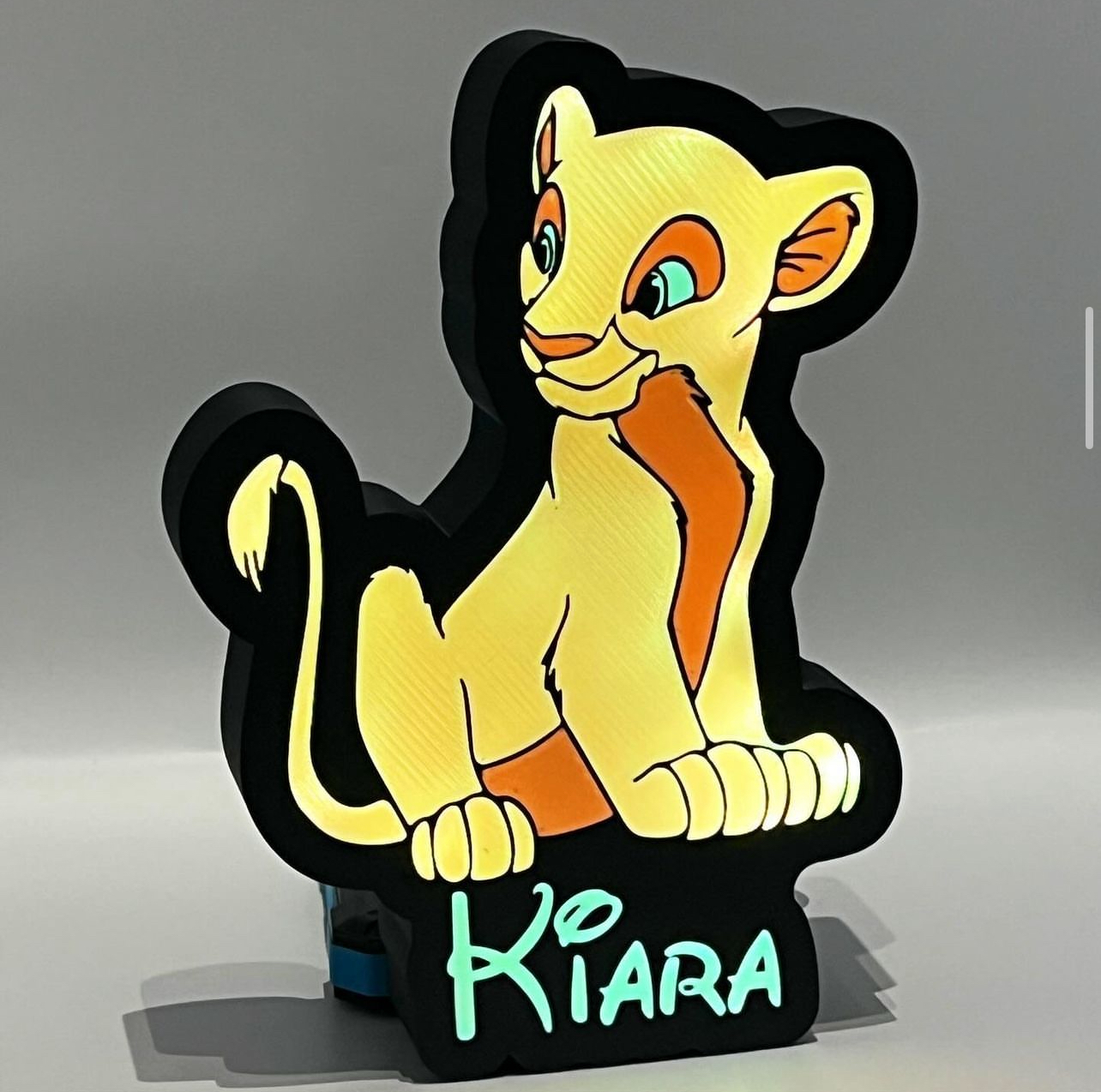 lion king kiara lightbox by mats3dprints household decor lionking disney light free no supports supportfree toys fun kids m3dp ams 3D print model - Mito3D