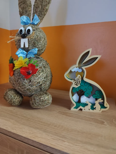 easter rabbit by el caspien miniatures animals bunny decoraations 2d 3d print model - Mito3D