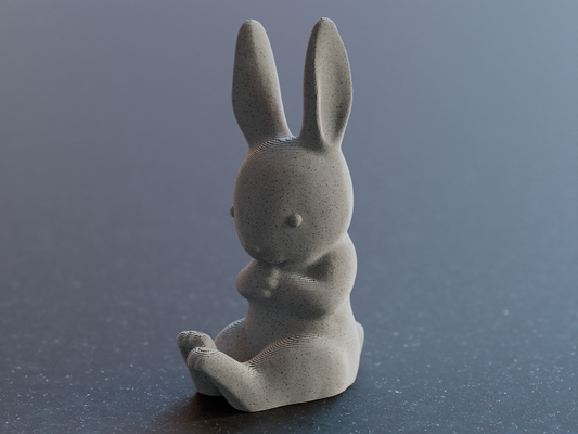 şirin paskalya tavşan oturma heykel s er osterhase oturur by icat sanat heykeller doğu ostern dekor kabarık model kürklü kuyruk eller ayak hayvan rahatlatıcı gülümsemek gülümseyen 3d print model - Mito3D