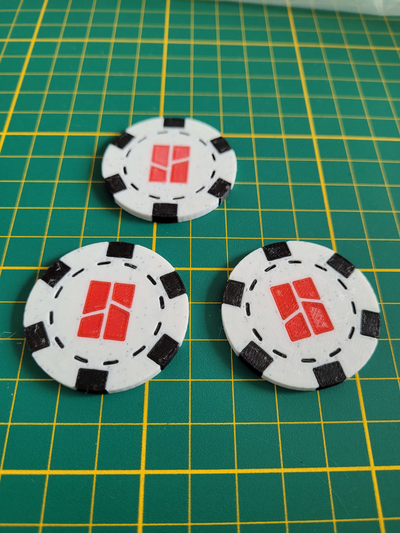 bambu lab poker chips by olivier3dprint toys & games pokerchip dualcolor threecolor multicolor bambulab logo 3d print model - Mito3D