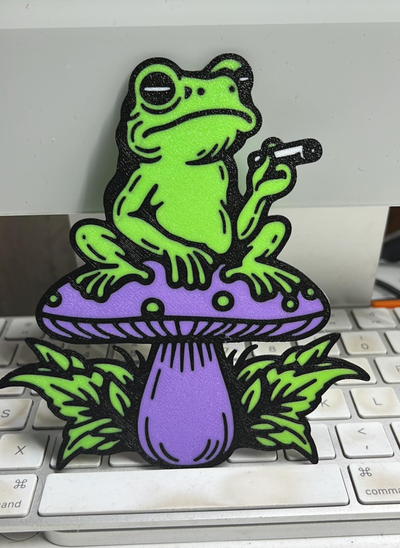 champignon grenouille by wagzprintz art 2d sermon refroidissement jeton trippant 3d print model - Mito3D