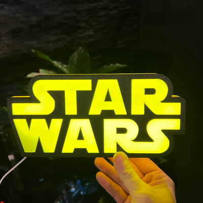 estrela guerras conduziu caixa luz fácil to impressão placa filme logotipo sinais by alphasim arte logotipos led guerra estrelas 3d print model - Mito3D