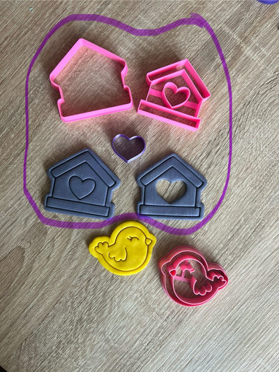 cookie cutter - birdhouse heart by amalthea household house models cookiecutter spring easter clay 3d print model - Mito3D