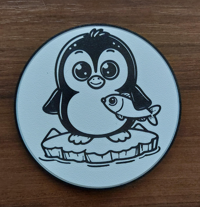 pingüino portavasos by creaciones personalizadas arte 2d animal 2dart decoración cerveza beber té café 3d print model - Mito3D