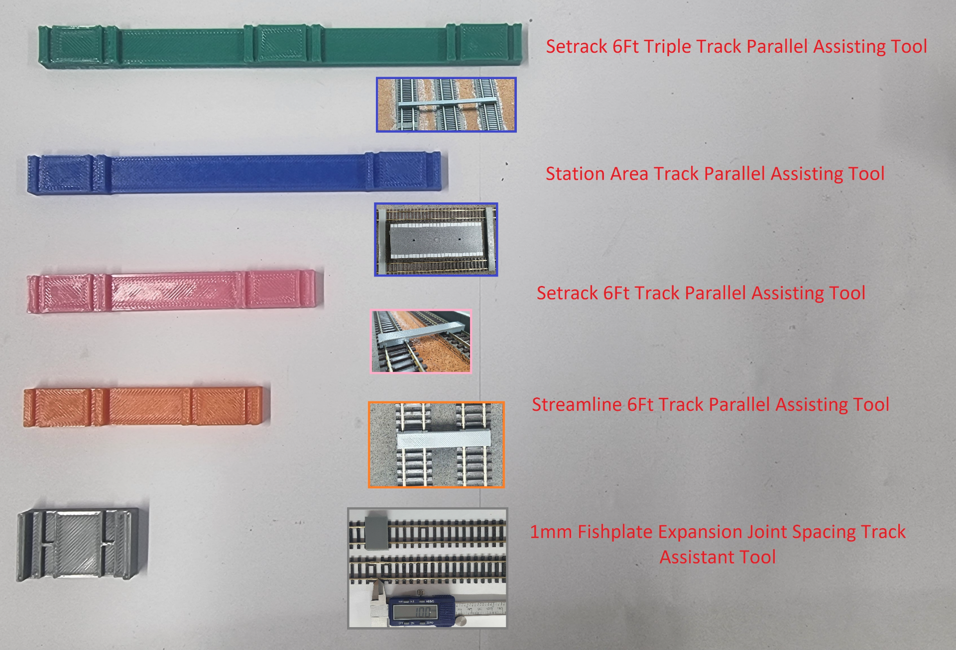 simplemente modelos modelo ferrocarril oo calibre pista distancia setters línea corriente setrack 6ft by pasatiempo bricolaje diy 3D print model - Mito3D